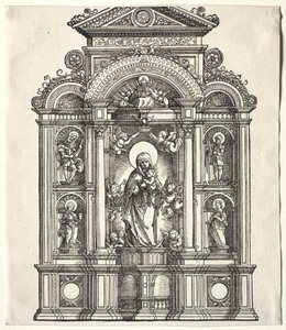 Velký oltář s Pannou, na hranici s SS. Christopher, George, Barbara, Catherine, 1520. od Albrecht Altdorfer