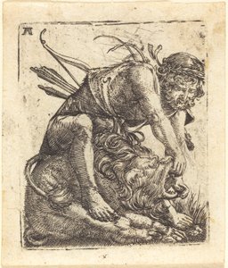 Herkules překonání nemejského lva od Albrecht Altdorfer