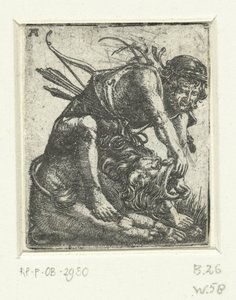 Herkules zabije nemejského lva od Albrecht Altdorfer