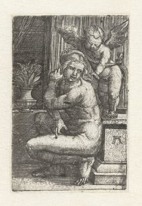 Klečící Venuše s Amorem od Albrecht Altdorfer