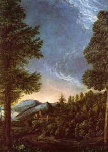 Krajina podél Dunaje u Řezna od Albrecht Altdorfer