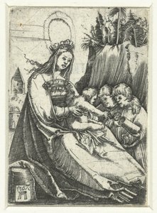 Marie s Ježíškem a dvěma chlapci od Albrecht Altdorfer