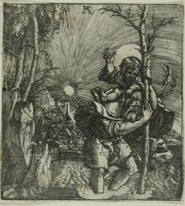Svatý Kryštof nesoucí dítě od Albrecht Altdorfer