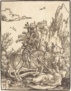 Svatý Jiří zabíjející draka od Albrecht Altdorfer