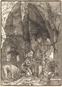 Svatý Jeroným v jeskyni od Albrecht Altdorfer
