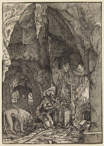 Svatý Jeroným v jeskyni od Albrecht Altdorfer