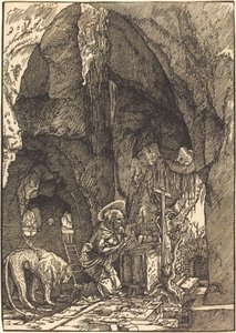 Svatý Jeroným v jeskyni od Albrecht Altdorfer