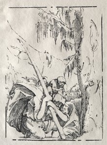 Svatý Kryštof přechází vodu s Kristem na ramenou od Albrecht Altdorfer