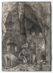 Svatý Jeroným v jeskyni od Albrecht Altdorfer