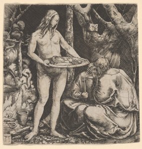 Pokušení dvou poustevníků od Albrecht Altdorfer