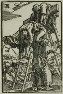 Sestup z kříže, z Pádu a vykoupení člověka od Albrecht Altdorfer
