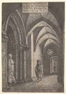 Vstupní hala synagogy v Řezně, 1519. od Albrecht Altdorfer