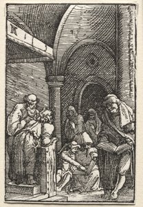 Pád a vykoupení člověka: Kristus spor s lékaři od Albrecht Altdorfer