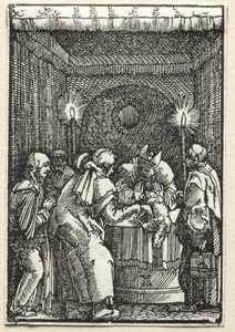 Pád a vykoupení člověka: Joachimova oběť odmítnutá veleknězem od Albrecht Altdorfer