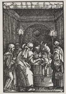 Pád a vykoupení člověka: Joachimova oběť odmítnutá veleknězem od Albrecht Altdorfer