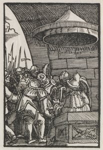 Pád a vykoupení člověka: Pilát si myje ruce od Albrecht Altdorfer