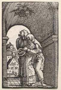 Pád a vykoupení člověka: Objetí Joachima a Anny u Zlaté brány od Albrecht Altdorfer
