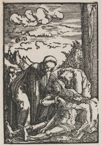 Pád a vykoupení člověka: Oplakávání pod křížem od Albrecht Altdorfer