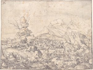 Velká krajina s vodním mlýnem od Albrecht Altdorfer