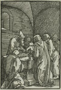 Prezentace v chrámu, z Pádu a vykoupení člověka od Albrecht Altdorfer