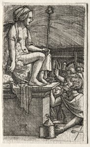Římská kurtizána aneb Pomsta čaroděje Vergilia, 1520-1526. od Albrecht Altdorfer