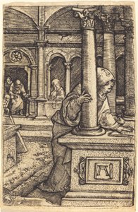 Panna hledá Ježíše v chrámu od Albrecht Altdorfer