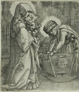 Panna a dítě se svatou Annou u kolébky od Albrecht Altdorfer