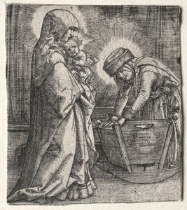 Panna s dítětem a svatá Anna u kolébky od Albrecht Altdorfer