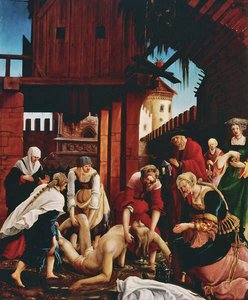 Nález těla světce v Cloaca Maxima z oltáře sv. Šebestiána od Albrecht Altdorfer
