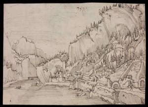 Sarmingstein na Dunaji od Albrecht Altdorfer