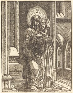 Panna a dítě v kostele od Albrecht Altdorfer