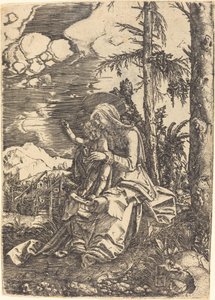 Panna v krajině od Albrecht Altdorfer