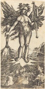 Okřídlená žena na hvězdě od Albrecht Altdorfer