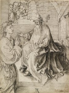 Mládež klečící před potentátem, c1490 od Albrecht Dürer