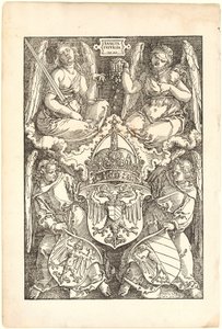 Alegorie s erby říše a města Norimberku od Albrecht Dürer