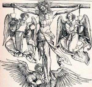Kristus na kříži se třemi anděly, 1523-1525 1906 od Albrecht Dürer