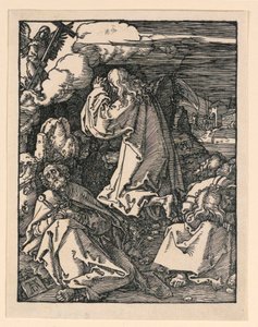 Kristus na Olivové hoře (Agónie v zahradě), ze série Malé vášně od Albrecht Dürer