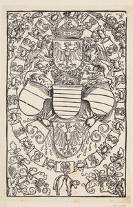 Erb Maxmiliána I. jako krále Římanů od Albrecht Dürer