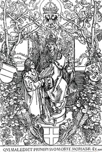 Conrad Celtes představuje svou knihu Čtyři knihy lásky Maxmiliánovi I., 1502 1906 od Albrecht Dürer