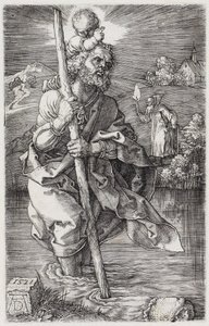 Svatý Kryštof, hledící doprava od Albrecht Dürer