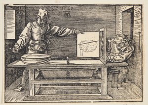 Kreslíř kreslící loutnu od Albrecht Dürer