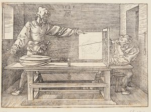 Kreslíř kreslící loutnu od Albrecht Dürer