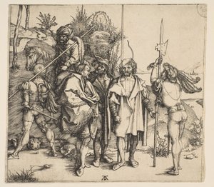 Pět pěšáků a jízdní Turek, ca. 1495. od Albrecht Dürer