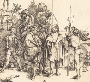 Pět vojáků a Turek na koni, 14951496. od Albrecht Dürer