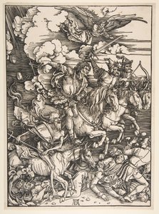 Čtyři jezdci z Apokalypsy, ca. 14971498. od Albrecht Dürer