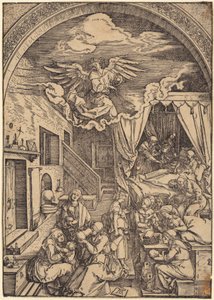 Narození Krista, list č. 10 ze série „Život Panny Marie“ od Albrecht Dürer
