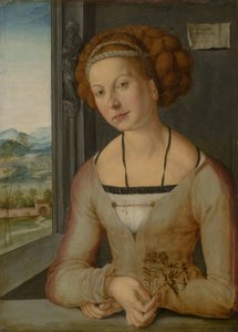 Německy: Portrét takzvané Fürlegerin se spletenými vlasy Portrét Kathariny Freyové nebo Fürlegerové od Albrecht Dürer