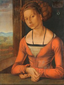 Německy: Bildnis einer Frau Fürleger mit geflochtenem Haar Portrét mladé ženy se spletenými vlasy od Albrecht Dürer