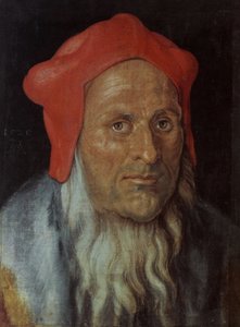 Německy: Portrét vousatého muže s červenou čepicí Portrét muže od Albrecht Dürer