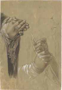 Ruce a hlava v profilu od Albrecht Dürer